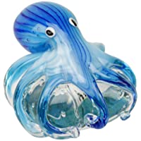 Figura decorativa con texto en inglés les Objets dArt Glass - azul Pulpo pisapapeles con forma de diseño de Rock